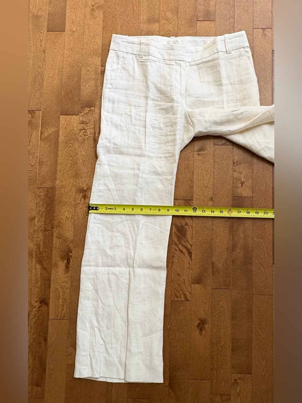 J.Crew 100% Linen Lined Wide Leg Wide Waistband Trousers Off-White / Ivory – 6 - Picture 7 of 7